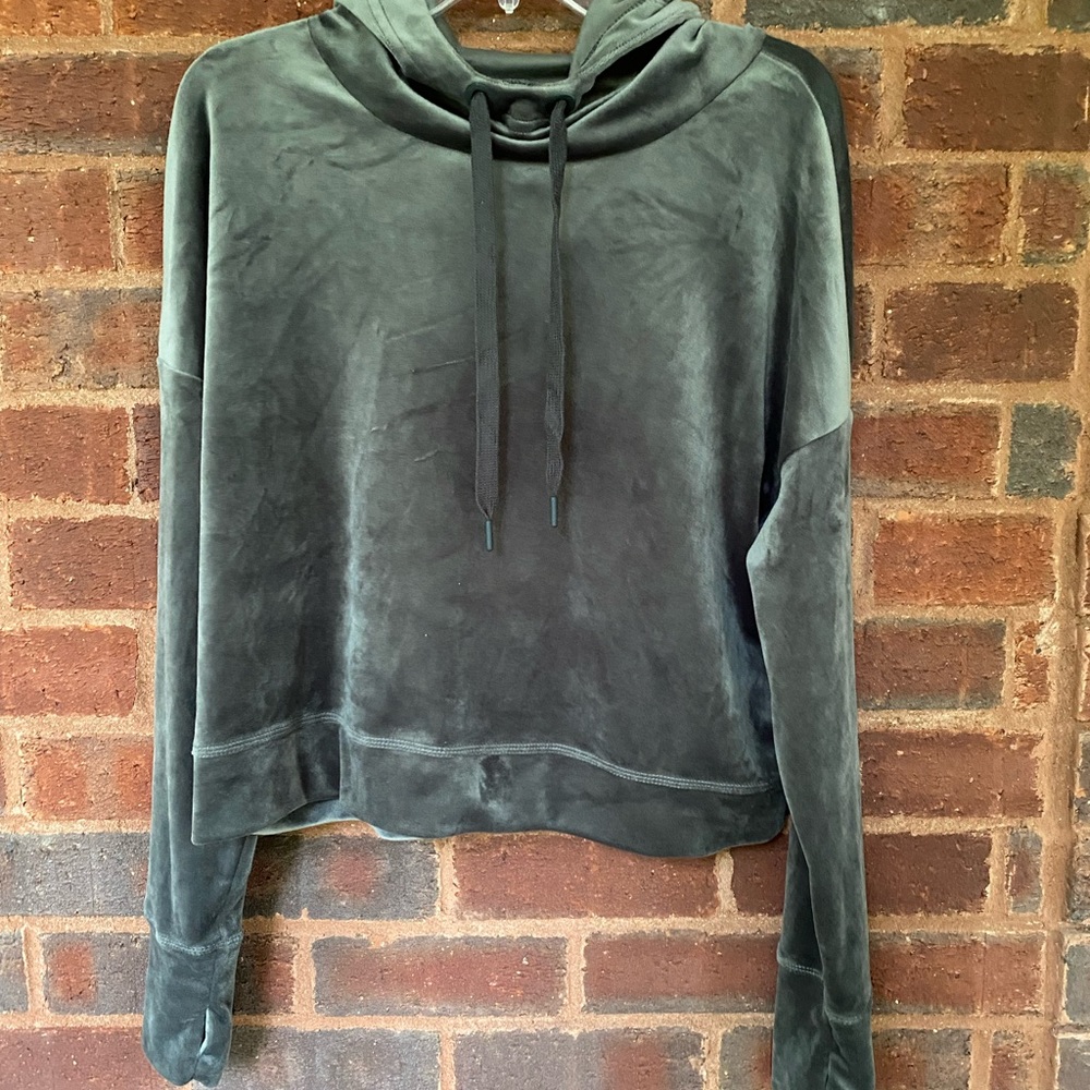 Gray Velour Offline Top